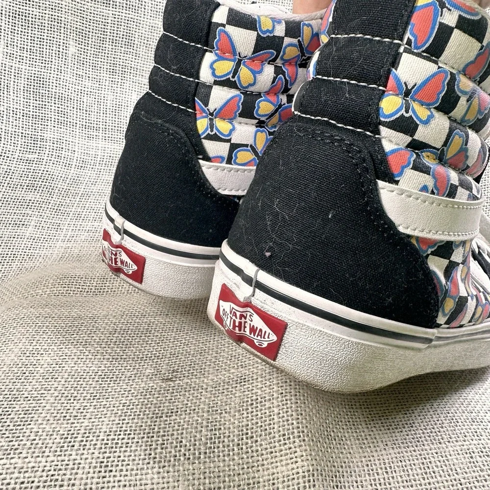 Vans Filmore Hi Butterfly Checkerboard Shoes 8.5 Womens Black Sneakers 721356 - Picture 3 of 9